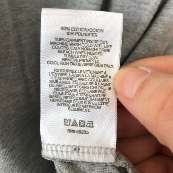 Express Light Gray Short Sleeve Tee with Dots - Picture 5 of 7